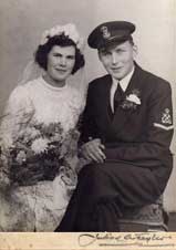 Photograph of a couple of their wedding day in 1944