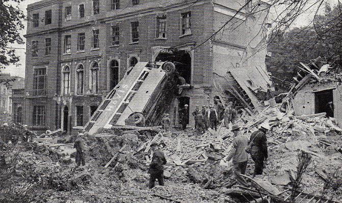 Picture of damaged building after an air raid